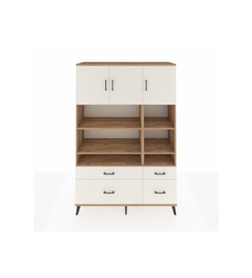 Hyperion Gardrop 10 Raflı 4 Çekmeceli 3 Kapaklı 132x44x195 Çam-Aytaşı