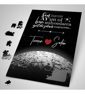Kişiye Özel Benim Ay'ım Ol 240 Parça Kişiye Özel Puzzle