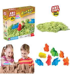 Art Sand Dinazor Kalıplı Kinetik Kum Oyun Seti 8 Parça 500 Gr