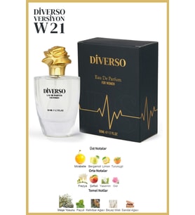 DİVERSO W21 KADIN PARFÜM EDP 50 ML ŞİPRE & ÇiÇEKSİ  T.C. Sağlık Bakanlığı ÜTS KAYITLI