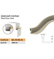 Contacall Çelik Kapı Kasa Fitili Contası Çelik Kapı Contası 6 Metre Siyah