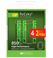 Gp AAA 850 mAh Şarjlı İnce Kalem Pil  4+2'li Paket Recyko GPHCH83BOK