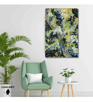 Tekli Dikey Kanvas Tablo Ünlü Eserler Van Gogh Çiçek Açan Akasya Dalları
