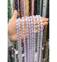 Selenit Taşı Kapsül Kesim Mor 8x12mm Doğal Taş Dizi