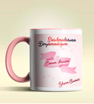 Kişiye Özel Canım Annem 3 Tasarımlı Pembe Kupa Bardak (Pembe)