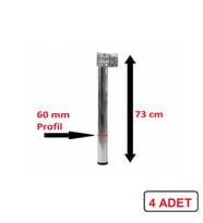 KROM MASA AYAĞI-PERÇİNLİ METAL AYAK - MUTFAK MASA AYAĞI - 73 cm - 4 ADET