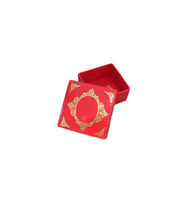 Komple Karton Kutu Saray Desen Gold Yaldız 4X4X2 CM (50 Adet)  Kırmızı