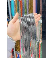 Hematit Taşı Silindir Kesim Füme 4x5mm Doğal Taş Dizi