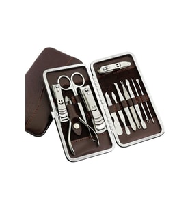 Çantalı Manikür Pedikür 12 Parça Set Çelik Tırnak Bakım 12 Parça Çantalı Set