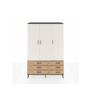 Hyperion Dolap 5 Raflı 6 Çekmeceli Tek Askılı 132x44x195 Antrasit-Aytaşı/Çam