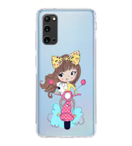 Samsung Galaxy S20 Uyumlu Kamera Korumalı Kapak Vespagirl Tasarımlı  Şeffaf  Kılıf