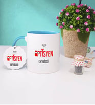 Optisyen Kupa Bardak Mavi ve Anahtarlık