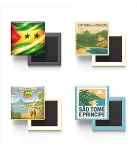Buzdolap Magnetleri - Sao Tome and Principe São Tomé - 4'lü Set Magneti
