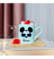 Mickey Mouse Tasarımlı Kişiye Özel Yeşil Türk Kahvesi Fincanı