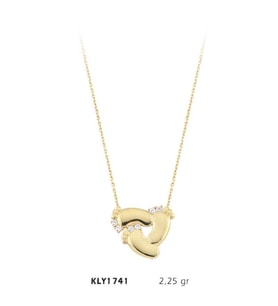 14 Ayar Bebek Ayağı Altın Kolye KLY1741 (Çok Renkli)
