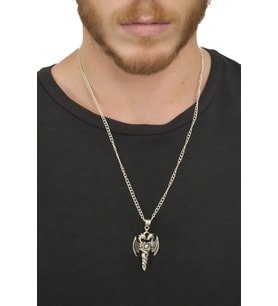 Erkek Antik Gümüş Kaplama Yaşam Çarmıhı Kolye
