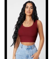 Fantezia Night Kadın Yeşil Kare Yaka Crop Top Bluz