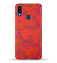 Samsung Galaxy A10s Uyumlu Lansman Kılıf Hello Kitty Tasarımlı İçi Kadife Kapak-Kırmızı (Şeffaf)