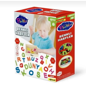 Ahşap Kasalı Renkli Harfler 33 Parça (Çok Renkli)