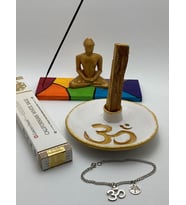 Aum Buda Meditasyon Tütsülük Seti Beyaz