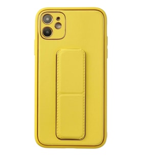 Durukar® iPhone 12 Kılıf Coco Deri Standlı Kapak - Sarı