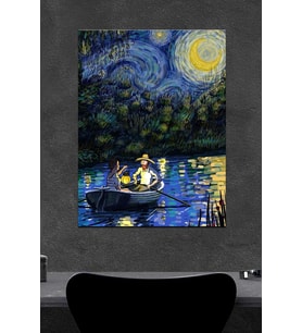 Van Gogh Ay Işığı Sandal Ahşap Poster (27x18)