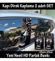 büyük dişli panter saldırgan folyo - 2kapı için 2adet sticker kaplama - tuning modifiye