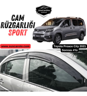Toyota Proace City 2021 Sonrası Uyumlu Mugen Cam Rüzgarlığı Seti Piano Black 4'lü İthal Parlak Siya
