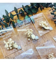 30 Adet Çiçekli Şeffaf Pleksi Nikah Magnet-