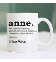 Anneler Günü Anneye Hediye İsme Özel Seramik Kahve Kupası (Beyaz)