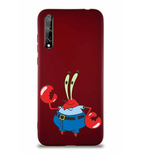 Huawei P Smart S Soft Premier Kapak Bay Yengeç Tasarımlı Silikon Kılıf - Mürdüm (Şeffaf)