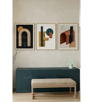 Modern Geometrik Soyut Tasarım 3’lü Ahşap Çerçeveli Tablo Seti