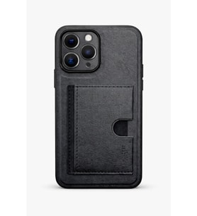 iPhone 12 Pro Max Kartlıklı Standlı Lüx Kılıf Siyah
