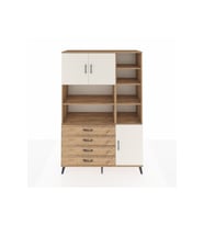 Hyperion Dolap 9 Raflı 4 Çekmeceli 3 Kapaklı 132x44x195 Çam-Aytaşı/Çam