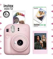 Instax mini 12 Pembe Fotoğraf Makinesi-Çerçeve ve 10'lu mini Film Seti