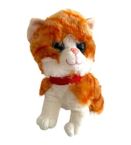 Sesli Ayakta Miyavlayan 25 cm Peluş Kedi Oyuncak (Kahverengi)