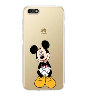Huawei Y5 2018  Kamera korumalı Kapak Mickey Mouse Tasarımlı  Şeffaf Kılıf