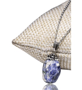 Sertifikalı Fasetli Doğal Lapis Lazuli Taşı Kolye Elmas Kesim (Çok Renkli)