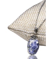 Sertifikalı Fasetli Doğal Lapis Lazuli Taşı Kolye Elmas Kesim (Çok Renkli)