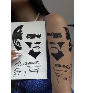 Caş Dekorasyon Atatürk İmzası Geçici Dövme Tattoo