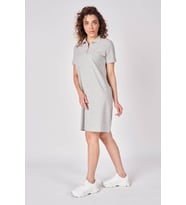 Kadın Polo Yakalı Kısa Kollu Elbise Gri Melanj ( Gri-Melanj)