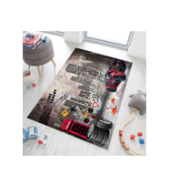 Rovigo Home Dijital Baskı Yıkanabilir Kaymaz Taban Çocuk Halısı RVG0453 (Siyah)