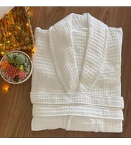 Miabella Home Unisex Pamuklu Pike Bornoz 13505 (Beyaz)