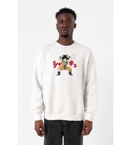 Dragon Ball Z Anime Angry Goku Beyaz Erkek 2ip Sweatshirt