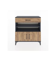 Arges Şifonyer 3 Raflı Tek Çekmeceli 2 Kapaklı 88x30x96 Antrasit-Çam