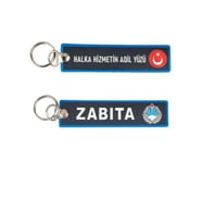 “Halka Hizmetin Adil Yüzü” Zabıta Çift Taraflı Anahtarlık 3D, (12 cm x 3 cm) (Çok Renkli)