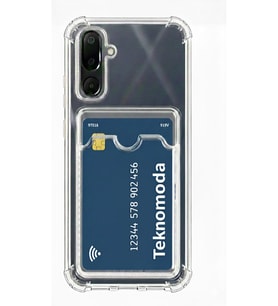 Teknomoda Samsung Galaxy M16 Kılıf Kartlıklı Anti Şok Korumalı Şeffaf Silikon Şeffaf Açık