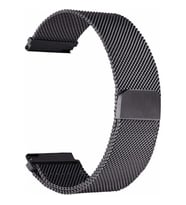 Gpack Samsung Galaxy Watch 7 44mm Kordon Hasır Metal Örgülü Ayarlanabilir  (Siyah)