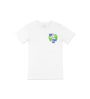 Yeşil Don't Panic Bro Cep Logo Tasarımlı Beyaz Tişört