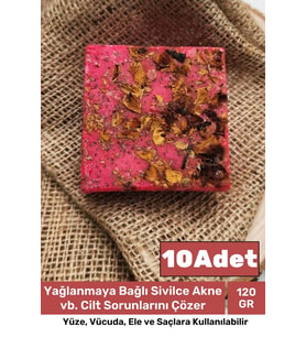 Özel Üretim %100 Doğal Güzel Kokulu El Yüz Saç Vücut Cilt Orijinal Bitkisel Gül Sabunu 120G- 10 Adet